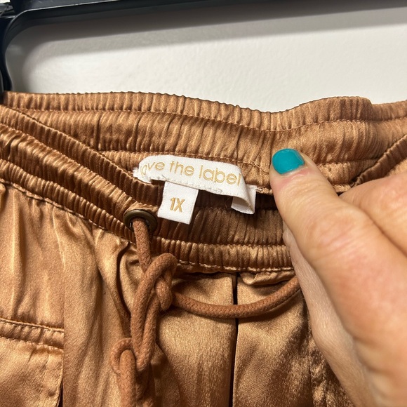 Anthropologie Love The Label Gold Cargo Satin Skirt - Picture 6 of 12